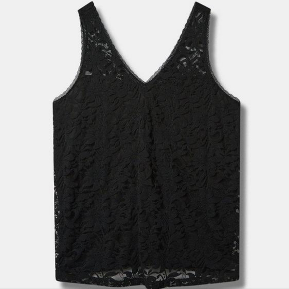 Torrid Size 0 Stretch Lace V-Neck Tank Top - Picture 5 of 8